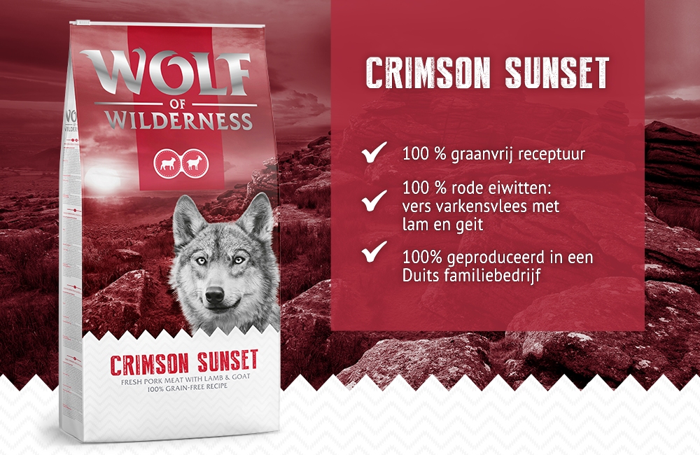 Wolf Of Wilderness 'Crimson Sunset' - Lam & Geit Hondenvoer 14 Wolf of Wilderness lamb & goat