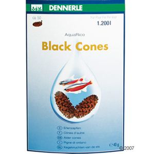 Cônes d'aulne Dennerle Black Cones pour aquarium