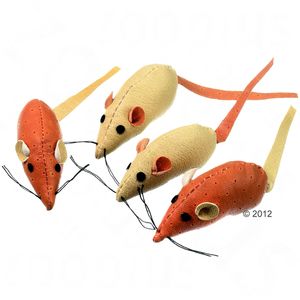 Faux Leather Mice with Catnip