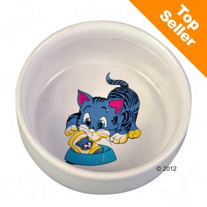 Gamelle pour chat en céramique avec motif de chat