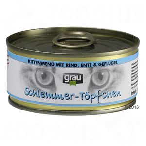 Grau Kitten getreidefrei mit Rind, Ente & Geflügel