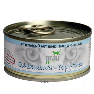 Grau Kitten getreidefrei mit Rind, Ente & Geflügel