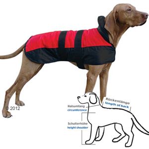 Hundemantel Eisbär rot/schwarz