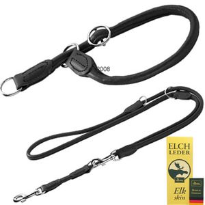 Hunter Round & Soft Set: Hundeleine + Halsband, schwarz
