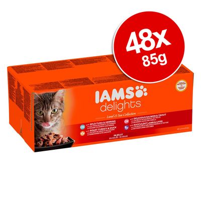 IAMS Delights Wet Cat Food Mega Pack 48 x 85g