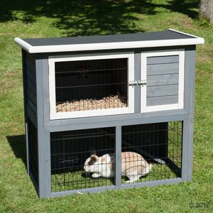 Outback Kaninchenstall Kompakt Grey mit Freigehege