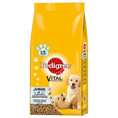 Pedigree Junior Medium Complete with Chicken & Rice Dry ...