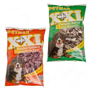 Petman Frostfutter XXL Pansen Natur + XXL Rindergulasch
