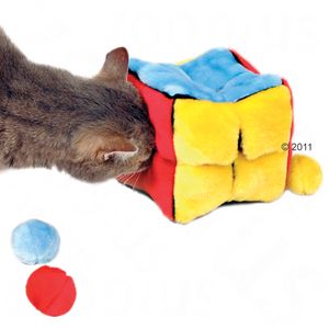 Pluche dobbelsteen met 4 Catnip-ballen