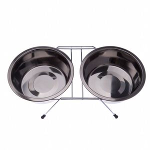Porte-gamelles avec deux écuelles en inox