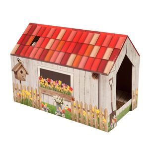 Rascador casita para gatos Home con bloque rascador