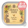 28 + 4 gratis! 32 x 100 g Rosie's Farm - Agnello & Pollo