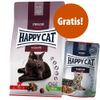 10 kg Happy Cat + 12 x 85 g umido Meat in Sauce gratis! - Adult Salmone dell'Atlantico