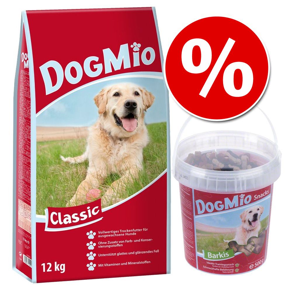 Image of Pack mixto DogMio Classic 12 kg + snacks Barkis 500 g - DogMio Classic + snacks Barkis 04260077042174
