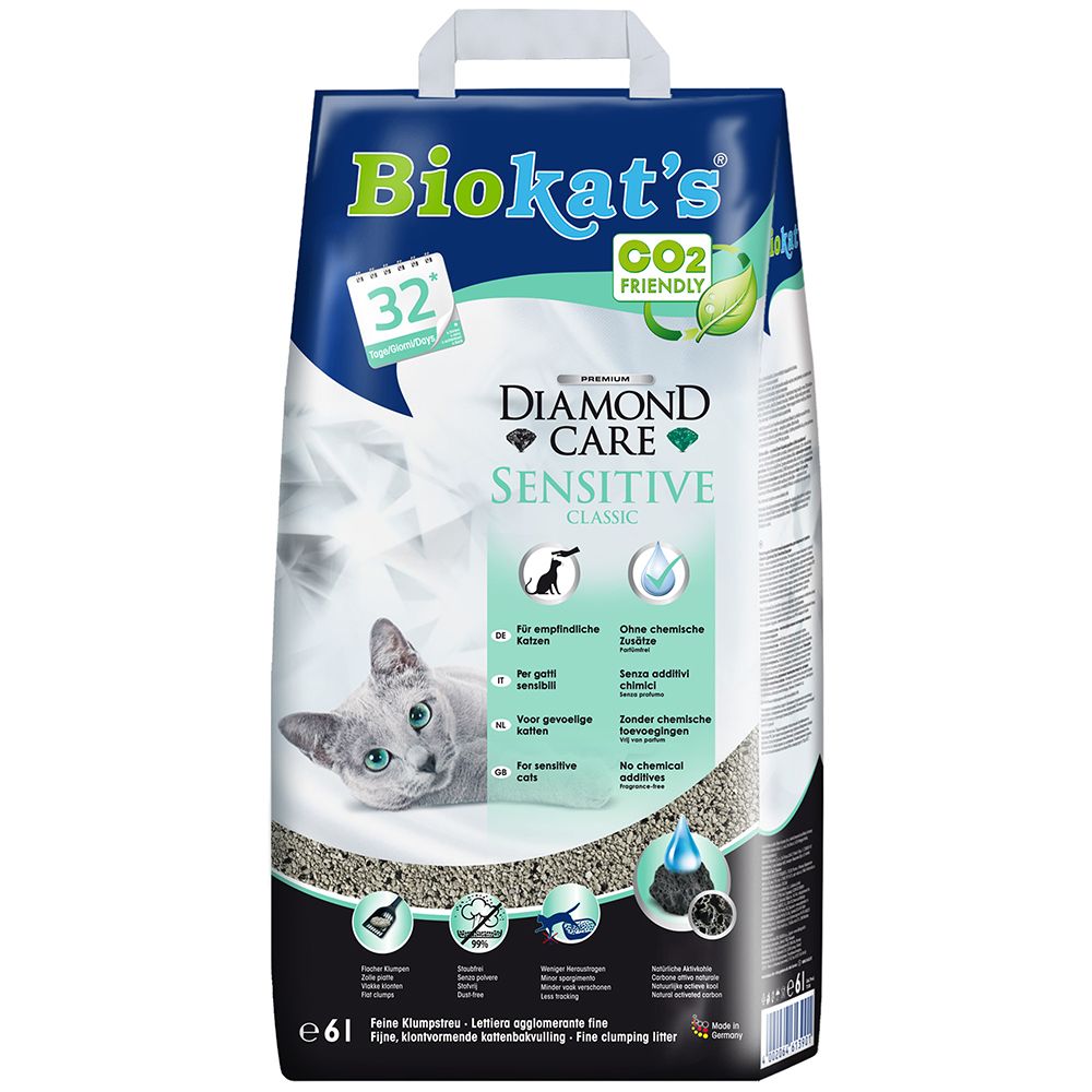 6L Litière Biokat's Diamond Care Sensitive Classic - pour chat