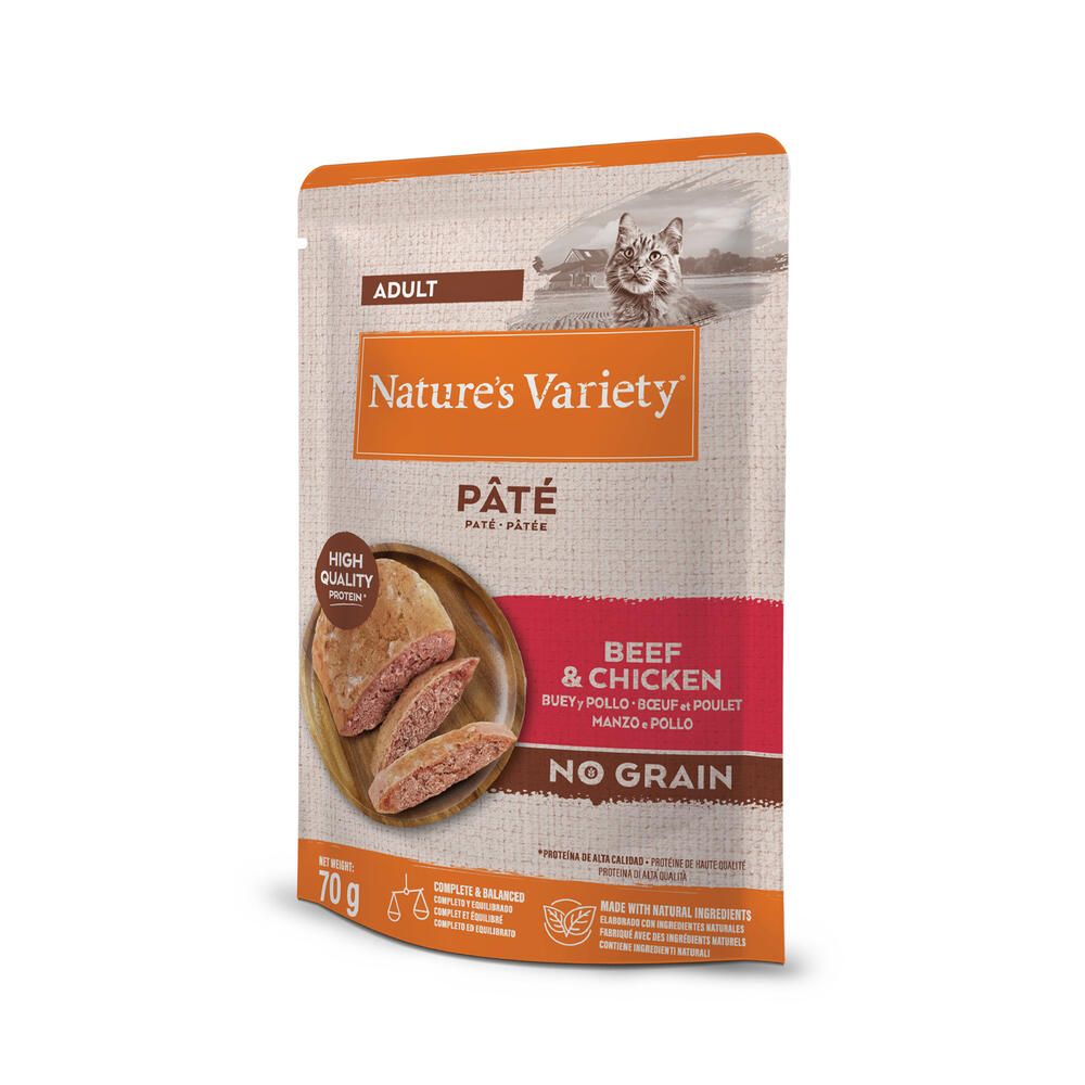12x 70g Pâté No Grain Adult Huhn Nature's Variety Katzenfutter nass