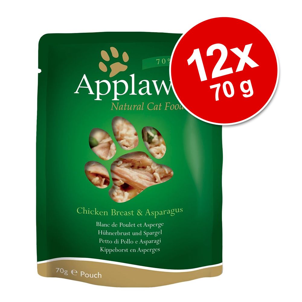 Applaws Buste in Brodo 12 x 70 g - Filetto di Tonno e Acciughe Intere
