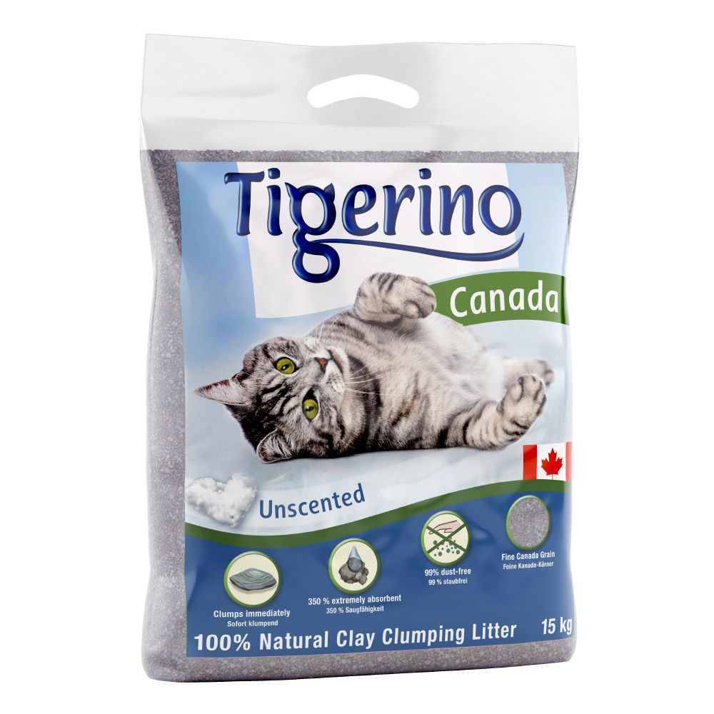 Tigerino Canada Cat Litter Unscented Economy Pack 2 X 15kg