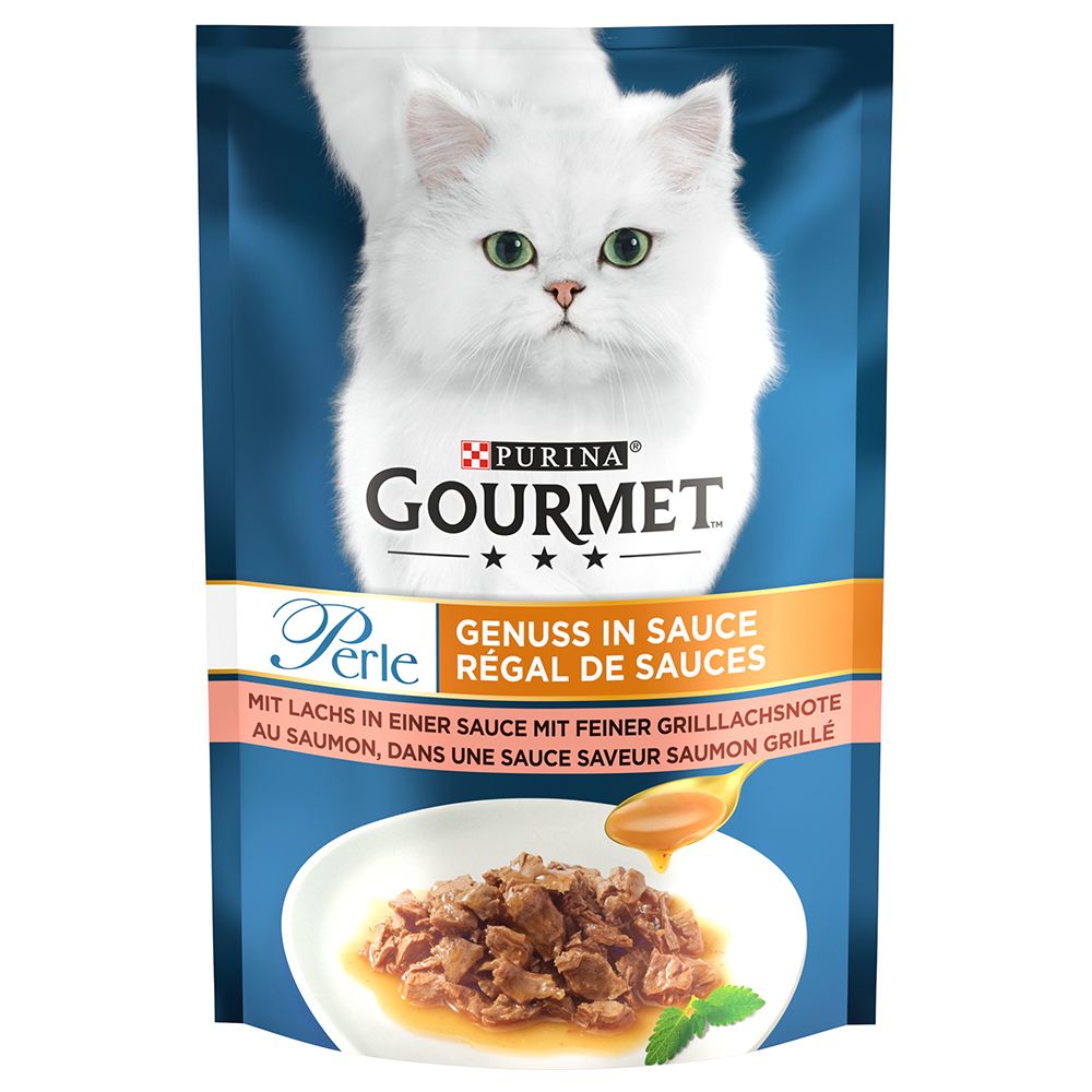 52x 85g Gourmet Perle Genuss in Soße Lachs Katzenfutter nass