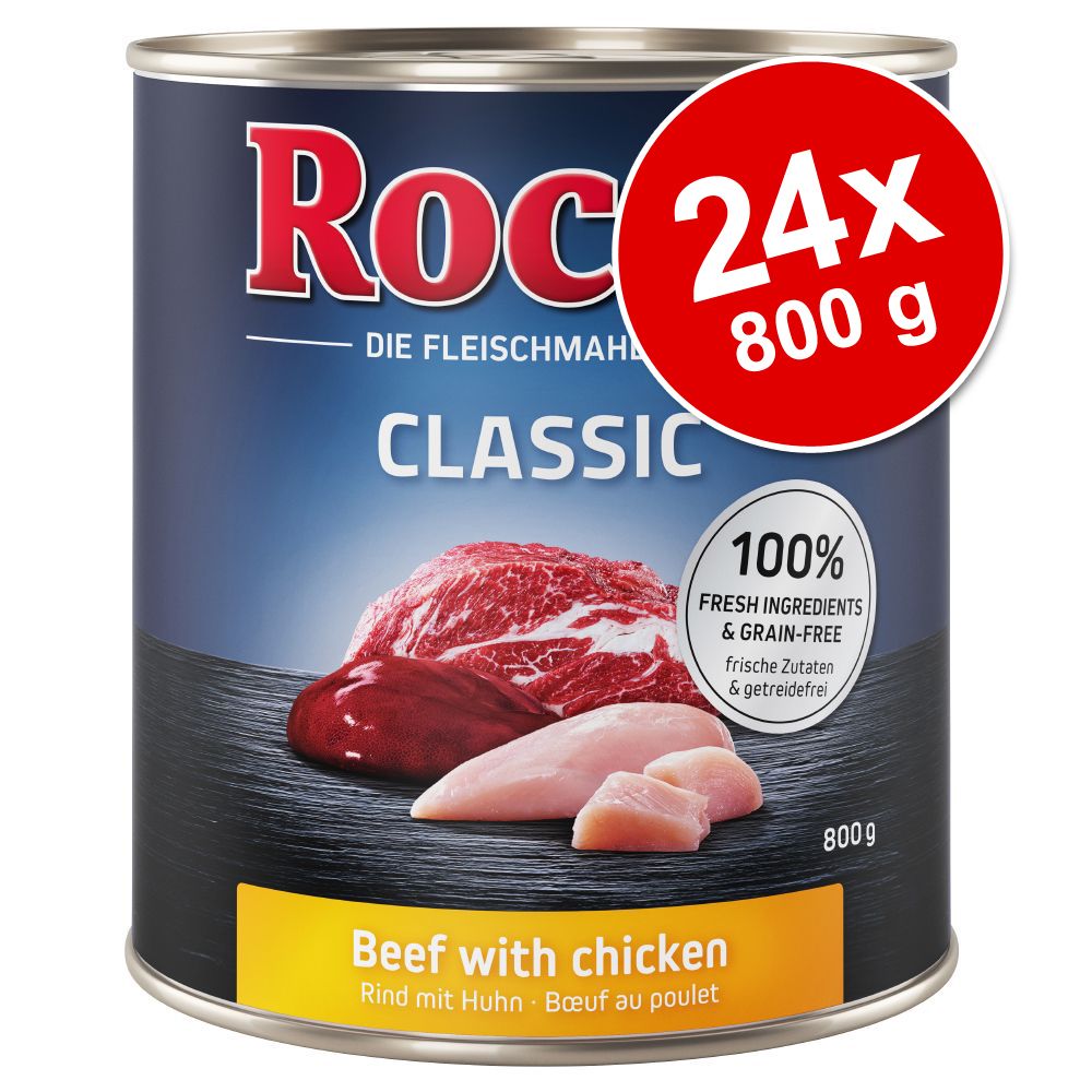 Ekonomipack: Rocco Classic 24 x 800 g hundfoder - Nötkött & lamm Ekonomipack: Rocco Classic 24 x 800 g hundfoder - Nötkött & lamm