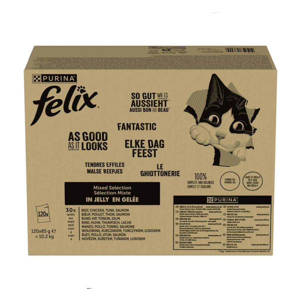 120 x 85g "So gut wie es aussieht" Doppelt lecker Felix Katzenfutter nass