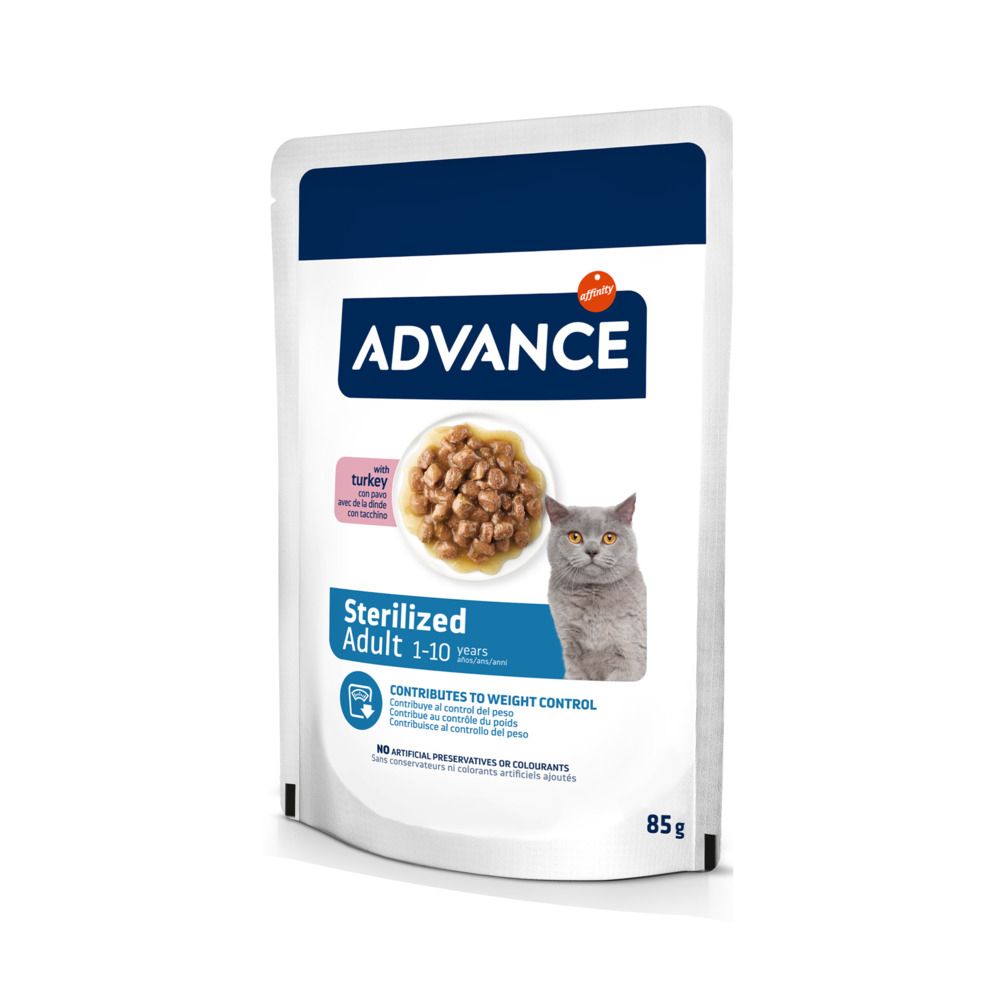 12x 85g Feline Sterilized Truthahn Advance Katzenfutter nass