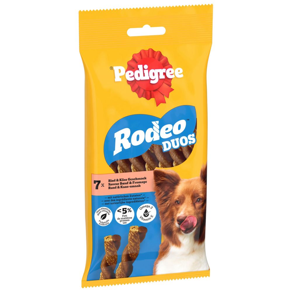 10x 7St. Pedigree Rodeo Duos Huhn und Bacon Hundesnacks