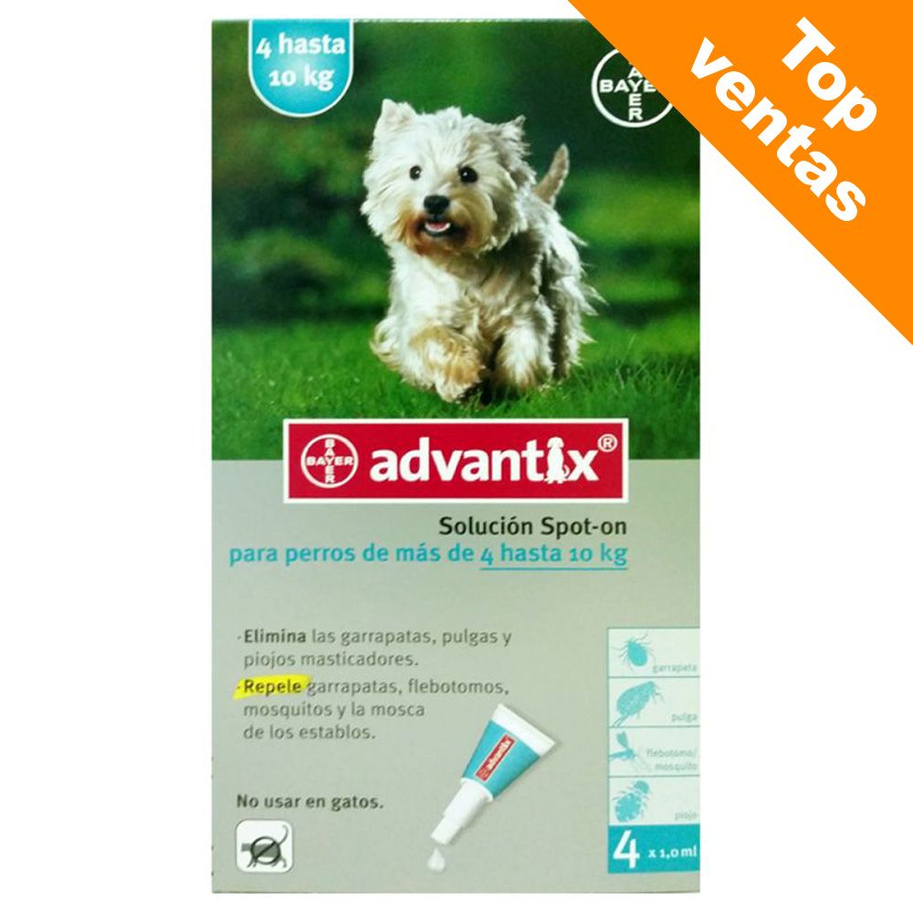 Image of Advantix® Solución Spot-On para perros de 4 kg hasta 10 kg - 4 pipetas 04007221017196