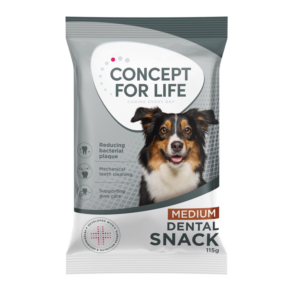 Concept for Life Dog Dental Snack.- 4 x 115 g Medium