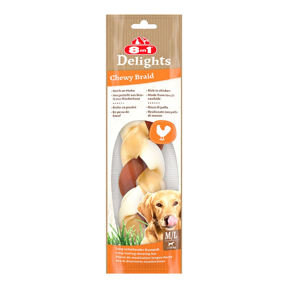 Sparpaket: 2x 80g 8in1 Delights Kauzopf Huhn Hundesnacks
