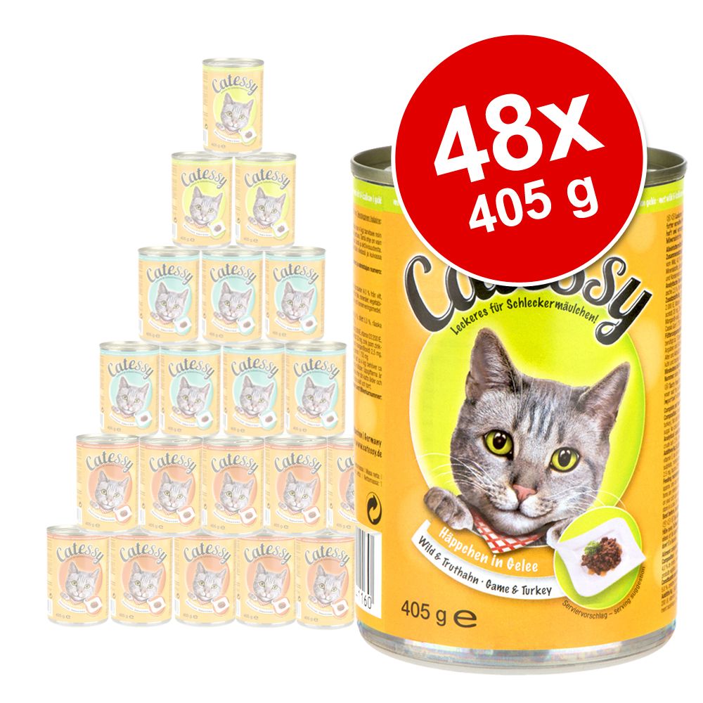 Image of Pack Ahorro: Catessy Bocaditos en gelatina 48 x 405 g - Pollo y pavo 04260077041177