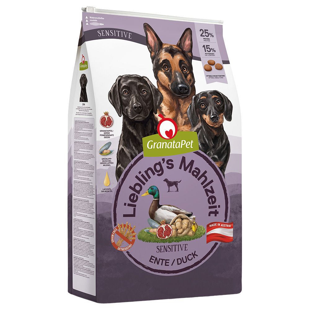 2x 10kg Liebling's Mahlzeit Adult Sensitive Ente Granatapet Hundefutter trocken