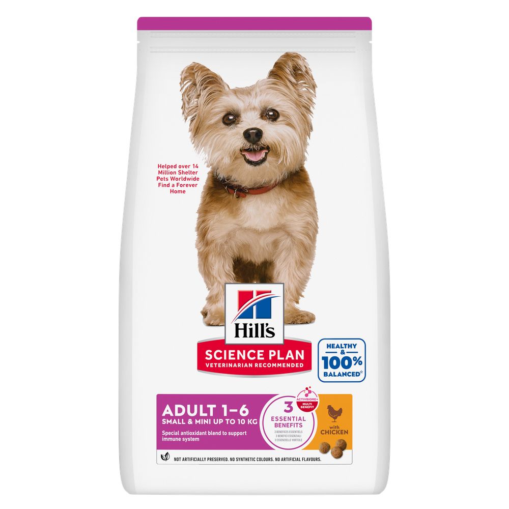 2 x 6kg Adult 1-6 Small & Mini mit Huhn Hill's Science Plan Hundefutter trocken