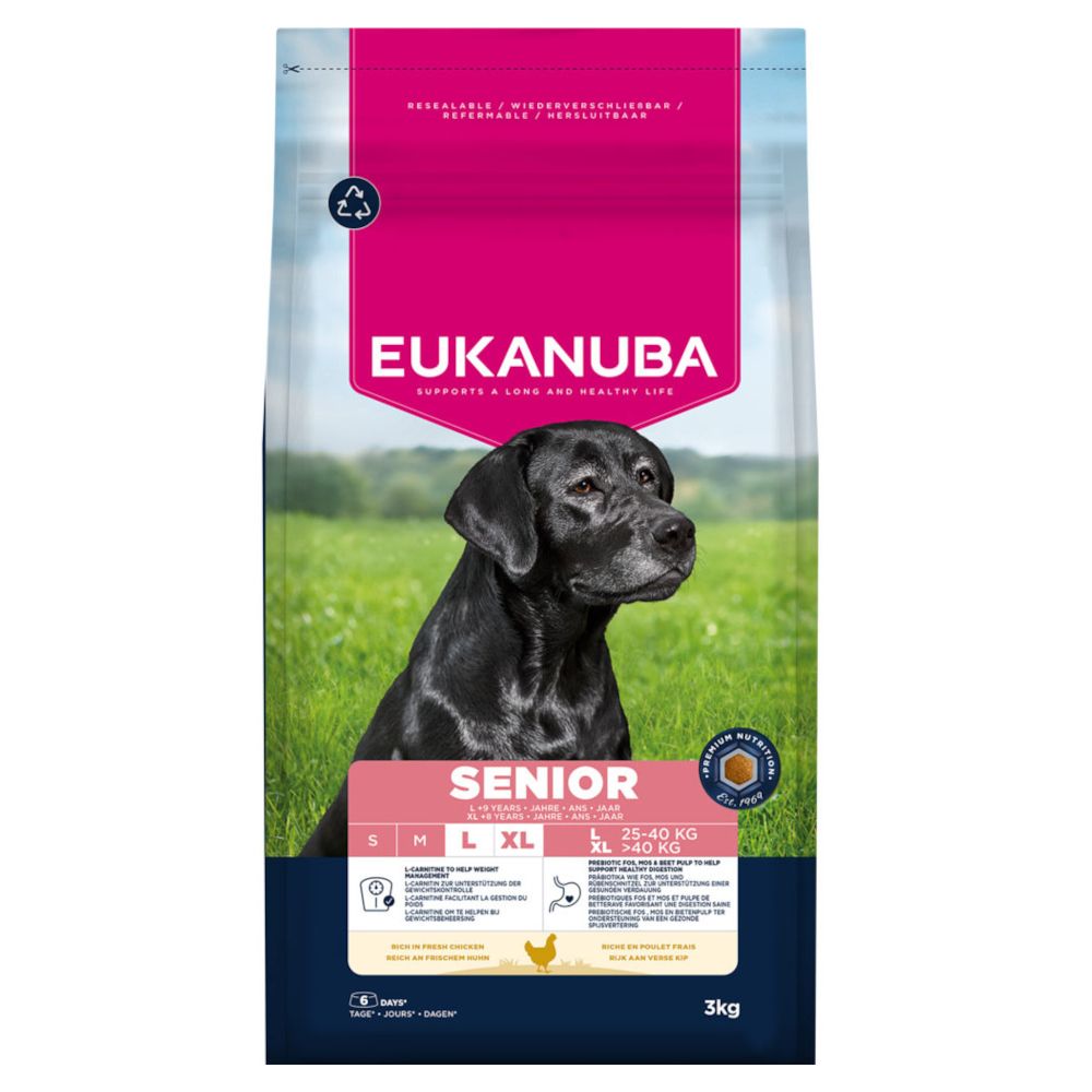 2x 15kg Premium Nutrition Senior Large & Giant Breed Huhn Eukanuba Hundefutter Trocken