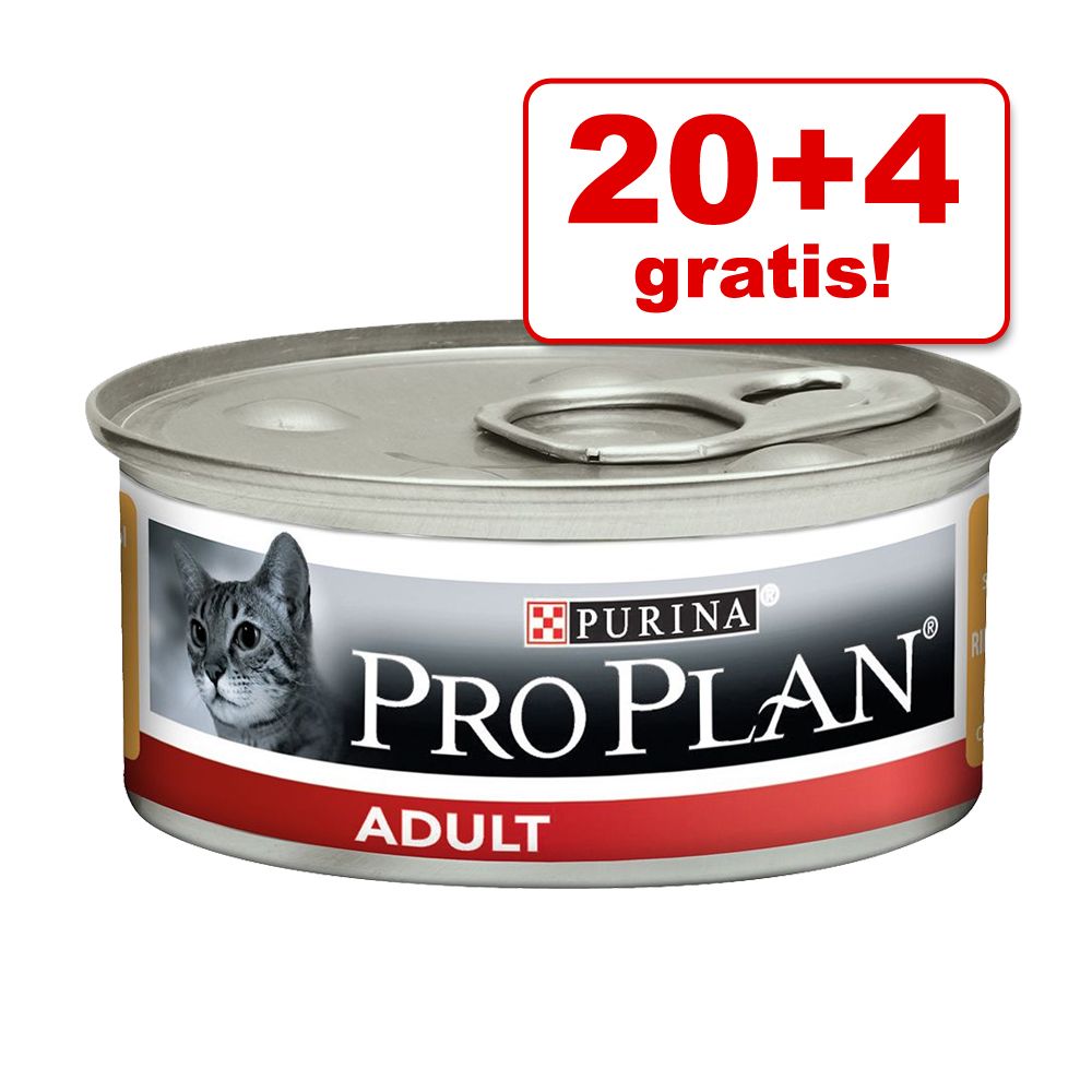 20 + 4 gratis! 24 x 85 g Pro Plan Cat - Junior / Kitten Huhn