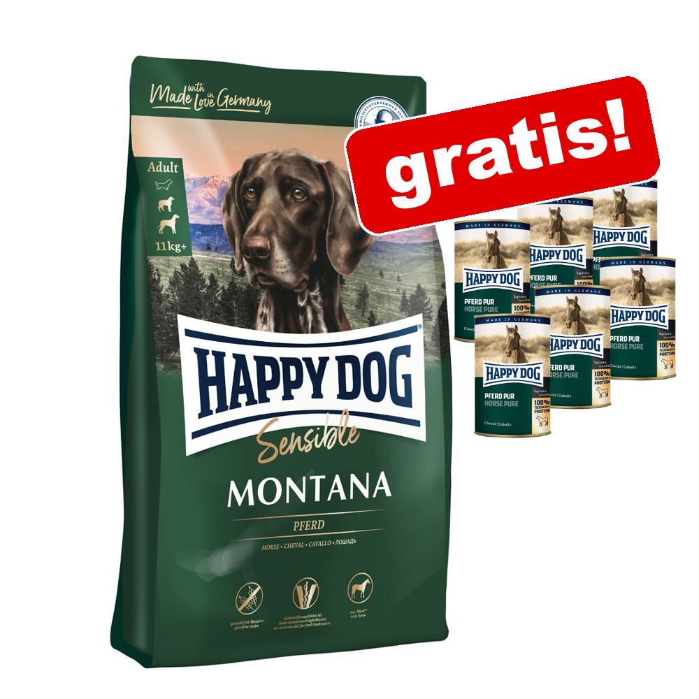 10 kg Happy Dog Supreme Sensible Montana + 6 x 400 g Pferd pur gratis! - 10 kg Supreme Sensible Montana