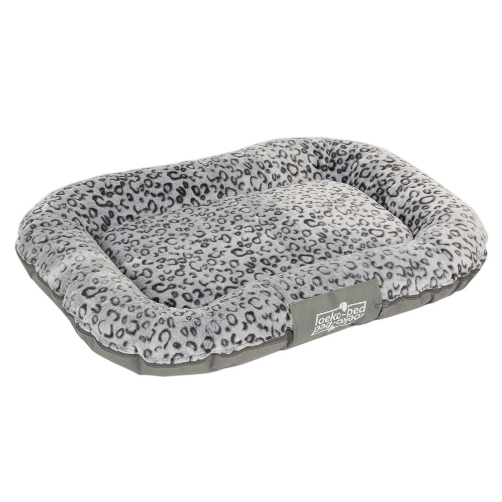 Anything for Pets Parents & Their Pets INOpets.com Anything for Pets Parents & Their Pets Oekobed Dog Pillow in plush - Leopard Print - Size L: 120 x 90 x 16 cm (L x W x H)