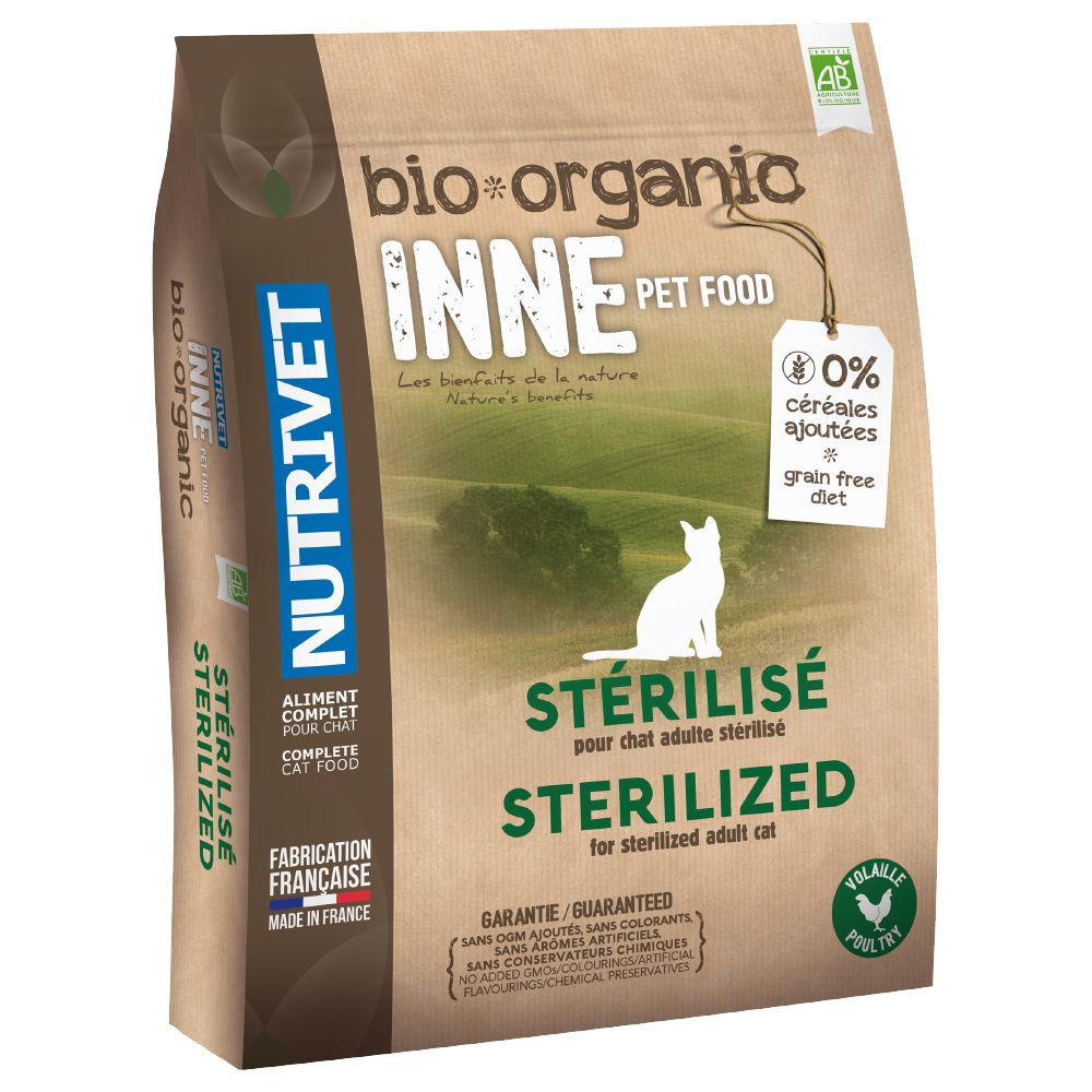 Image of Nutrivet Inne Bio Sterilized pienso ecológico para gatos - 2 x 6 kg - Pack Ahorro 03760080534365