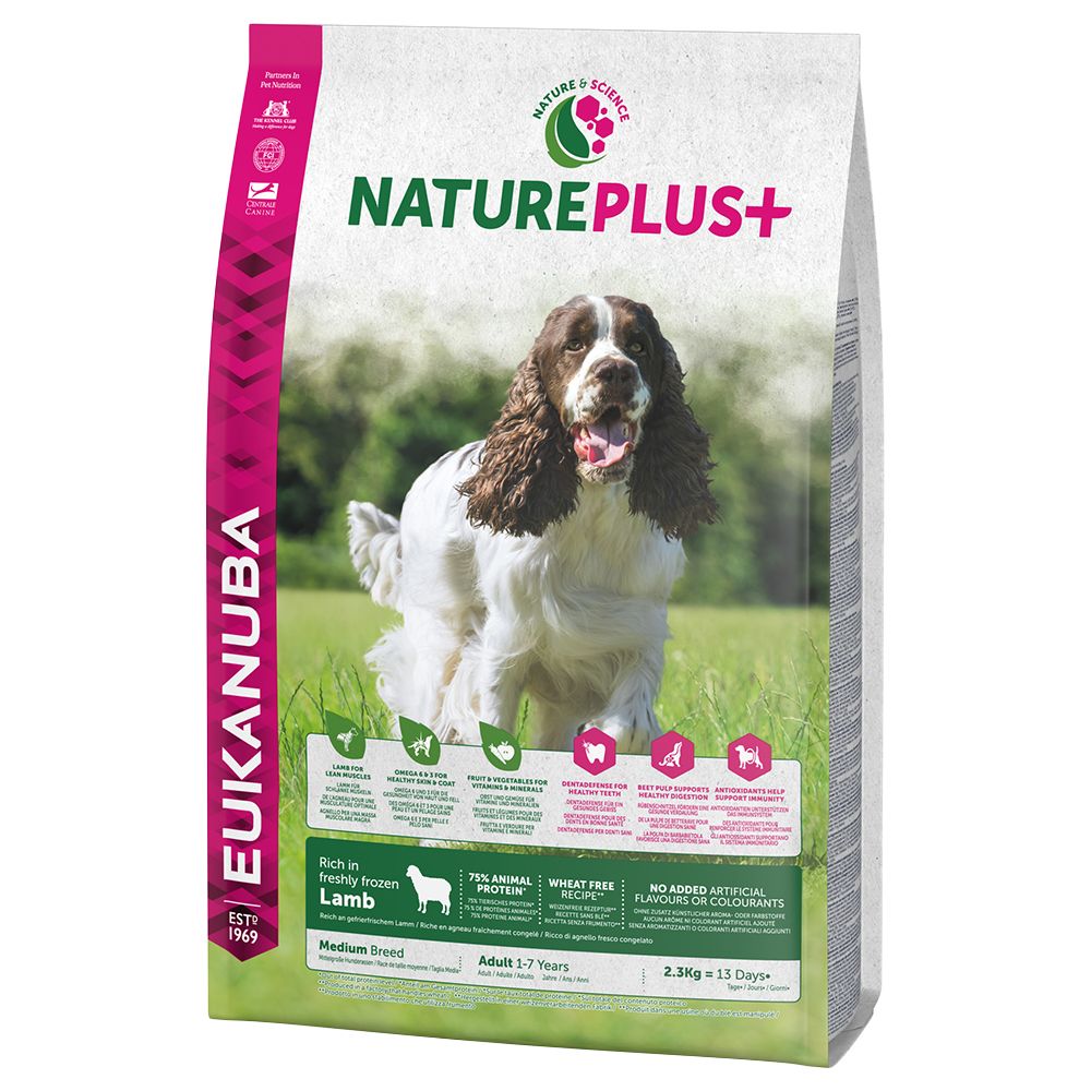 Image of Eukanuba NaturePlus+ Adult Medium Breed con cordero - 14 kg 08710255140834