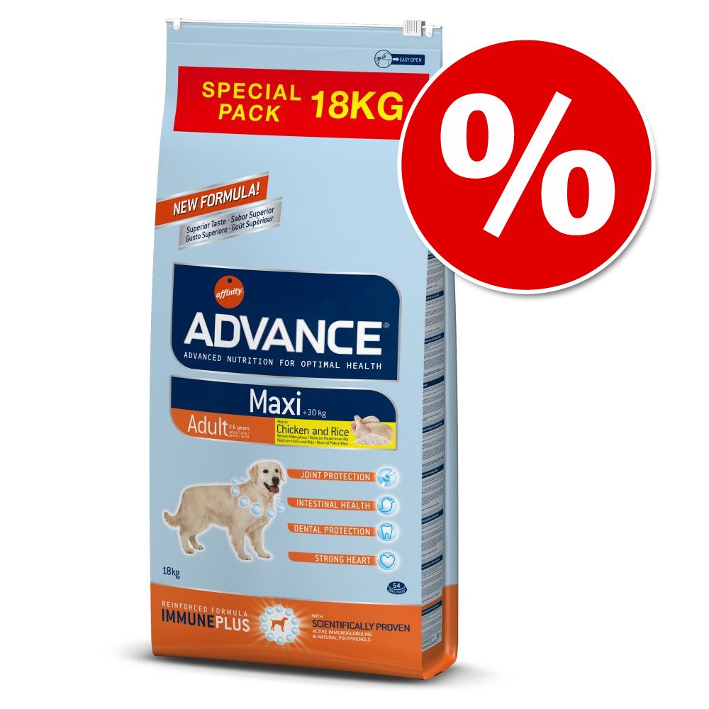 Image of Advance 18 kg Medium y Maxi formato ahorro ¡con descuento! - Maxi Adult pollo y arroz (18 kg) 08410650221588