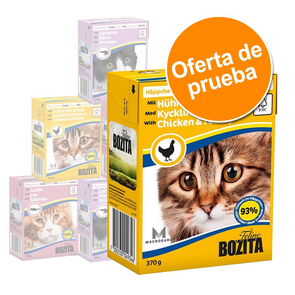 Image of Bozita 6 x 370 g comida húmeda para gatos - Pack de prueba - Pack mixto Ave en gelatina 07300330049179
