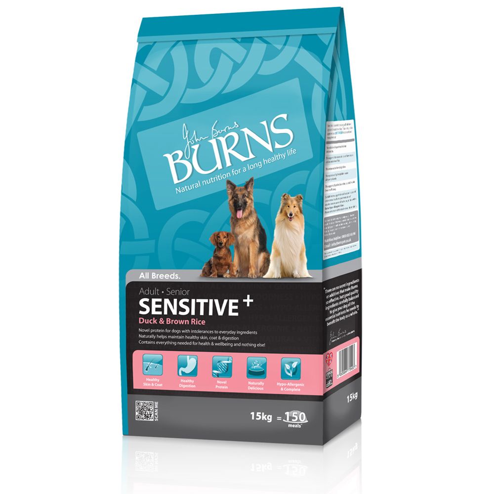 Image of Burns Sensitive+ con pato y arroz integral - 15 kg 05060084770522