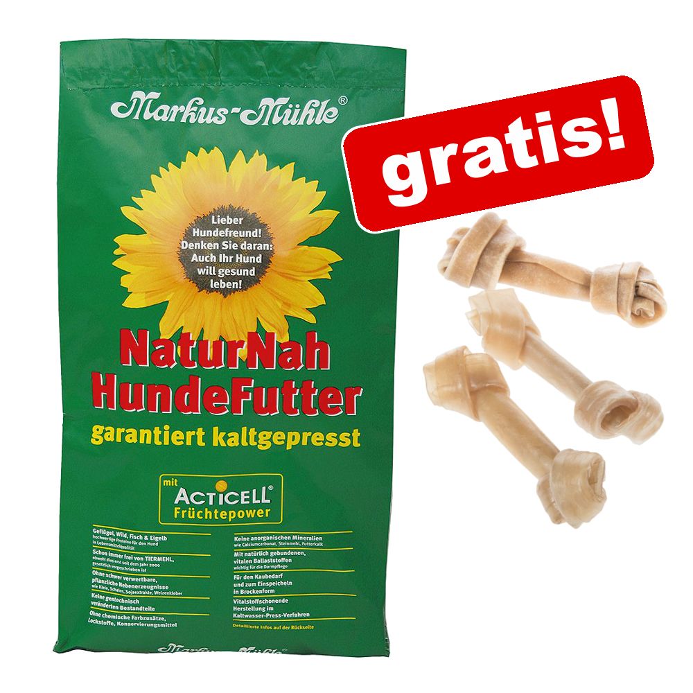 Großgebinde Markus Mühle + Barkoo Kauknochen gratis! - 15 kg Black Angus Junior