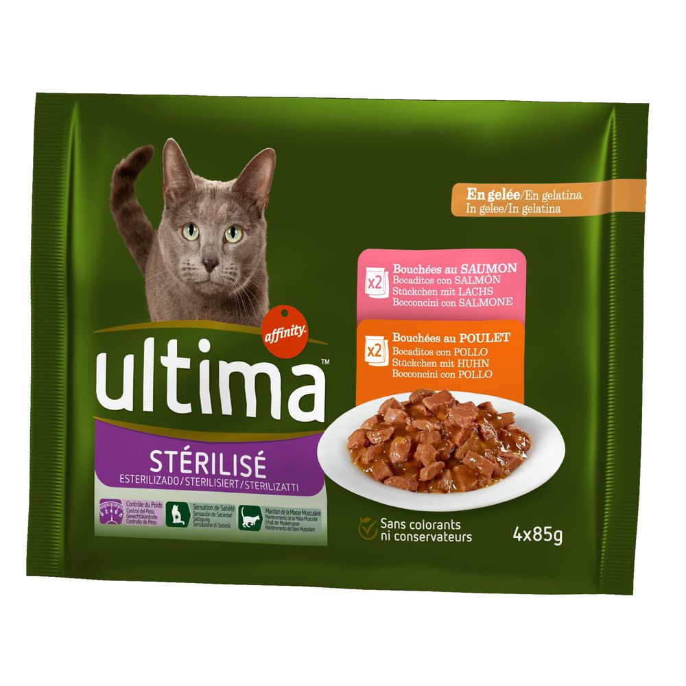 Image of Ultima Esterilizado Adult comida húmeda para gatos - 24 x 85 g - Pack Ahorro 03700260220176