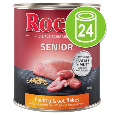 Voordeelpakket Rocco Senior 24 X 800 G Gevogelte Havervlokken rocco kopen in de aanbieding