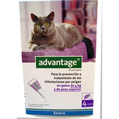Image of Advantage® 80 Spot-On para gatos - 2 x 4 pipetas 04007221036722