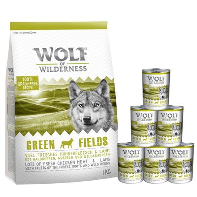 - Wolf of Wilderness Adult 1 kg Trockenfutter + 6 x 400 g Nassfutter Wolf of Wilderness Adult 1 kg Trockenfutter + 6 x 400 g Nassfutter