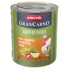 Animonda GranCarno Adult Superfoods 6 x 800 g - Tacchino + Bietola, Rosa canina, Olio di semi di lino