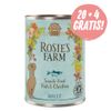 20 + 4 gratis! 24 x 400 g Rosie's Farm per cani - Pesce & Pollo