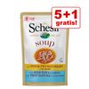 5 + 1 gratis! 6 x 85 g Schesir Soup - con Tonnetto selvaggio e Calamari